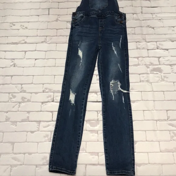 Girl's Distressed Overalls - Picture 3 of 5